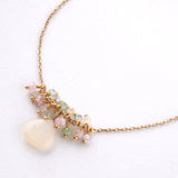 White Moonstone x Multitor Marine x Aquamarine Necklace