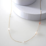White Moonstone x Multitol Marine x Aquamarine Long Necklace