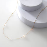 White Moonstone x Multitol Marine x Aquamarine Long Necklace