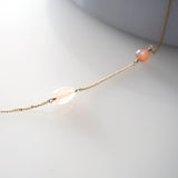 White Moonstone x Multitol Marine x Aquamarine Long Necklace