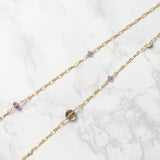 Iolite x Pink Amethyst x Freshwater Pearl Long Necklace