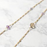 Iolite x Pink Amethyst x Freshwater Pearl Long Necklace