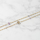 Iolite x Pink Amethyst x Freshwater Pearl Long Necklace