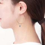Aquamarine x Citrin x Lemon Quartz Hoop Clip-on earringss