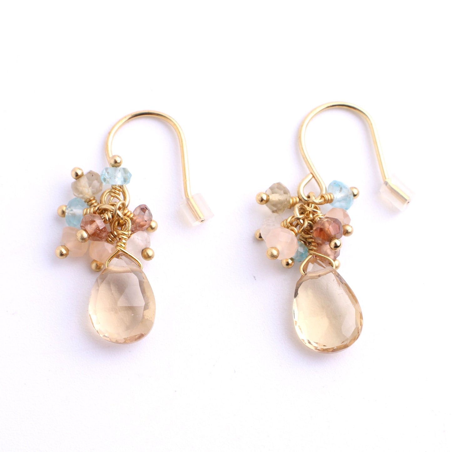 Champagneiths x Appatite x Rose Quartz Hook Clip-on earringss