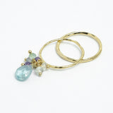 Natural stone apatite amethyst / aquamarine ring