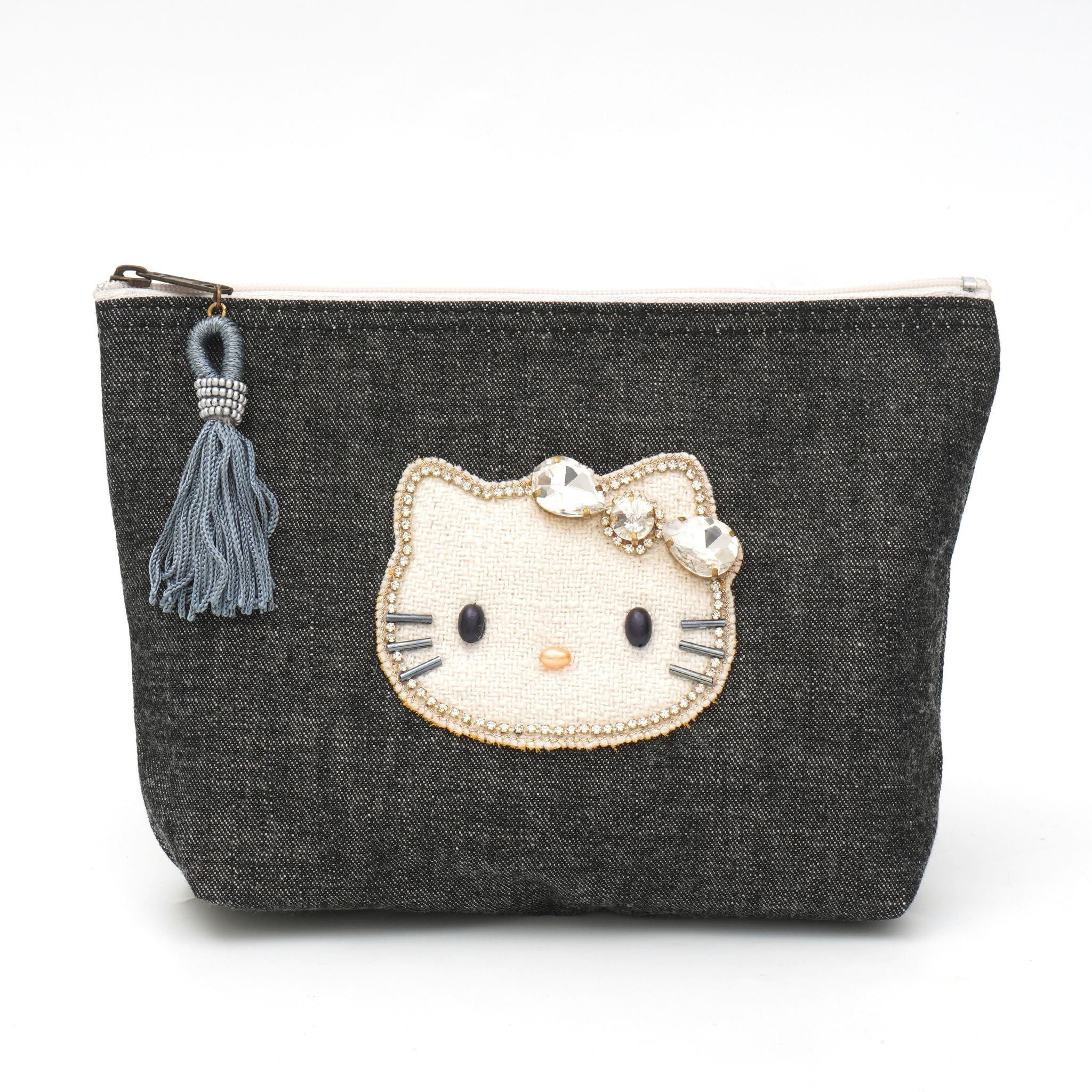 ハローキティ ブラックデニムポーチ