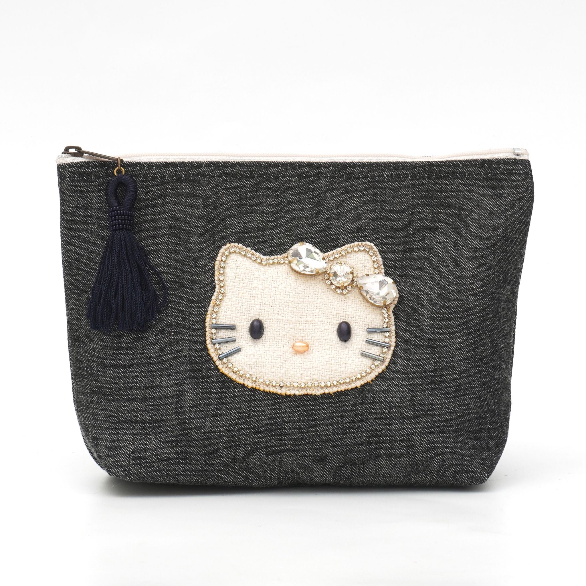 ハローキティ ブラックデニムポーチ