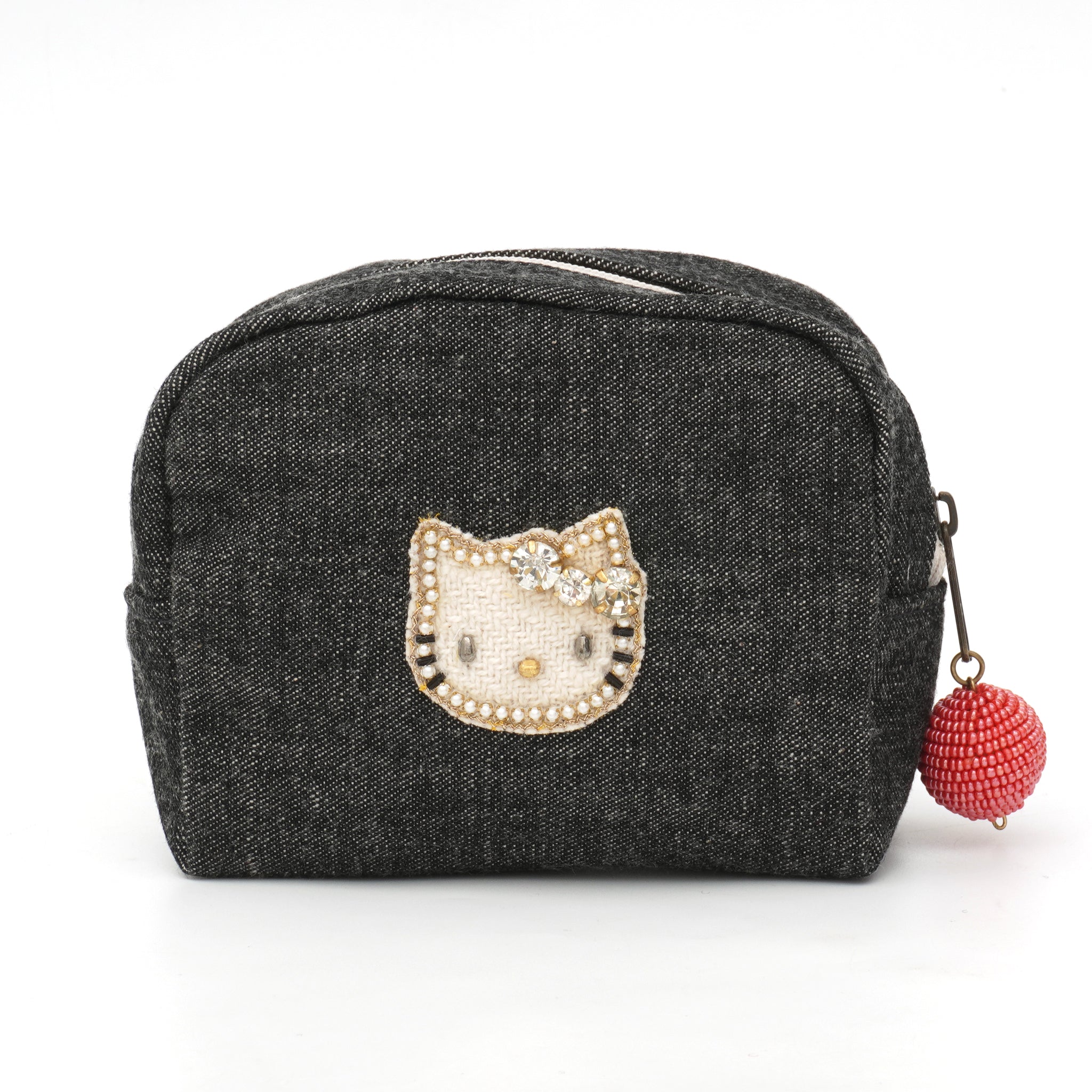 ハローキティ ブラックデニムボックスポーチ