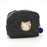 ハローキティ ブラックデニムボックスポーチ