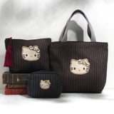 HelloKitty ヘリンボーンデニムボックスポーチ