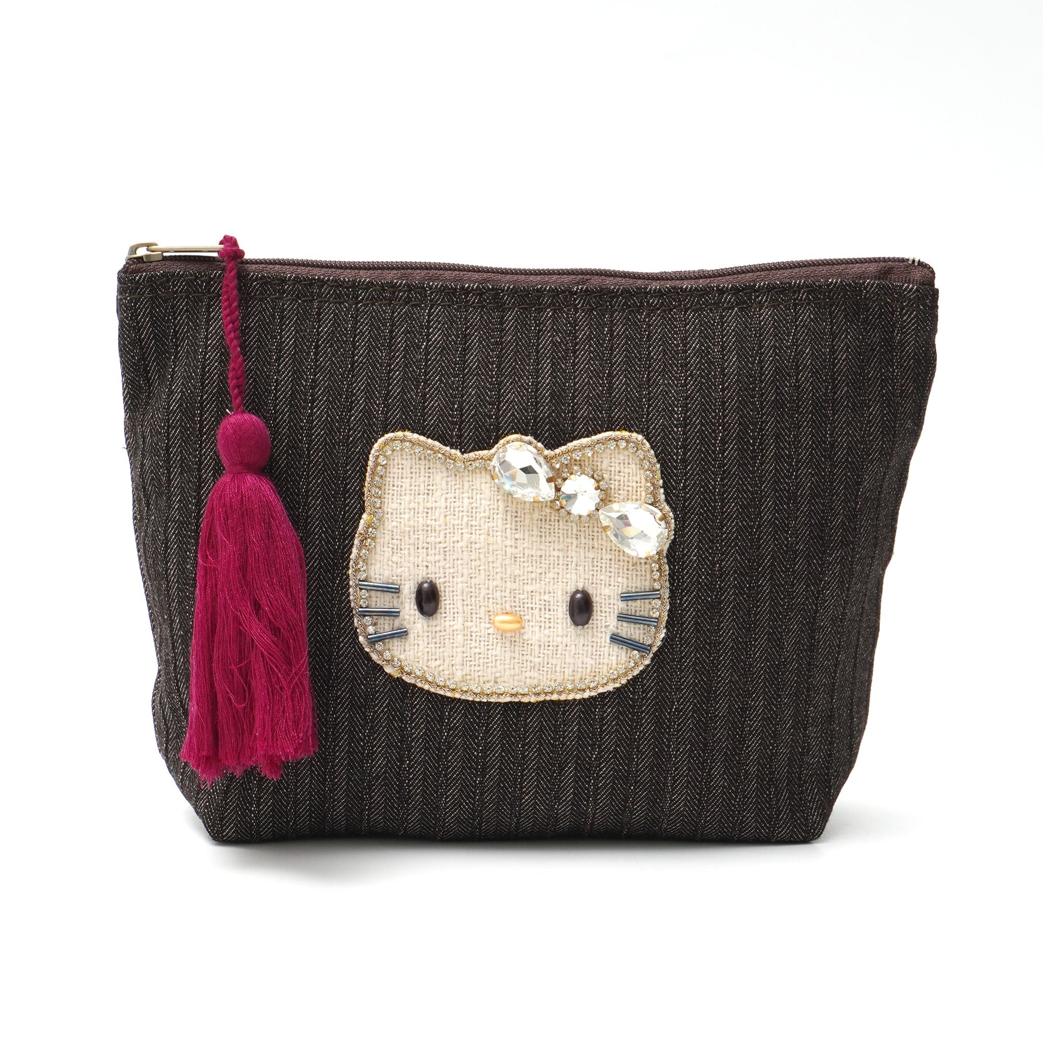 HelloKitty ヘリンボーンデニムポーチ