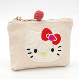 HelloKitty 機械刺繍キャンバスポーチＭ