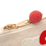 HelloKitty 機械刺繍キャンバスポーチＭ