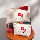 HelloKitty 機械刺繍キャンバスポーチＭ