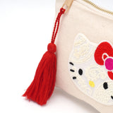 HelloKitty 機械刺繍キャンバスポーチＬ