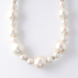 Large cotton pearl short necklace