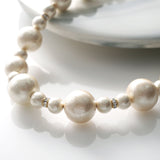 Large cotton pearl short necklace