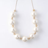 Cotton Pearl x Stone Volume Necklace