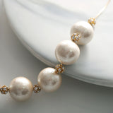 Cotton Pearl x Stone Volume Necklace