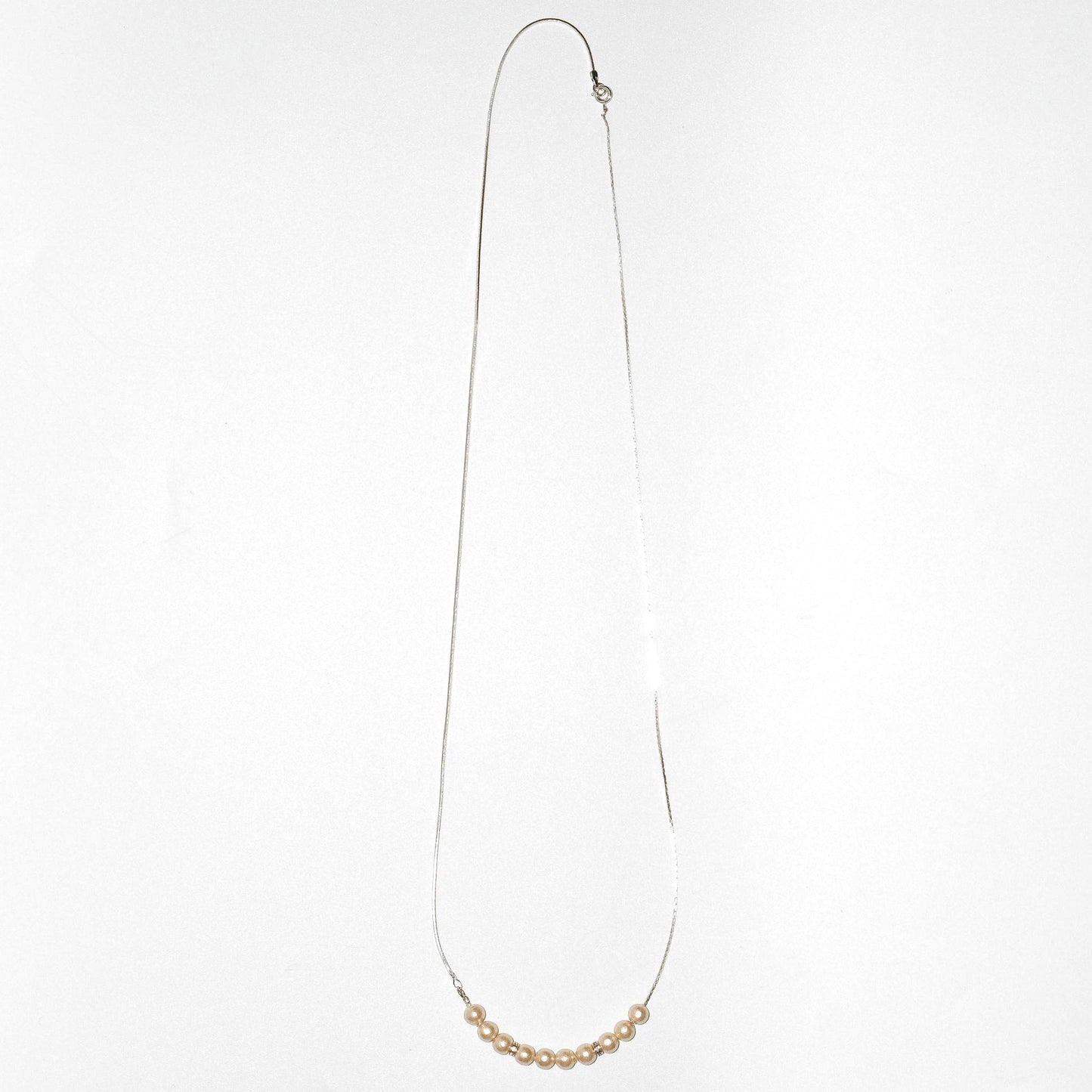 Cotton pearl 2way long necklace