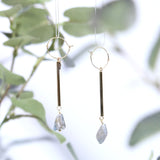 Simple hoop earrings for Labradorite and metal parts