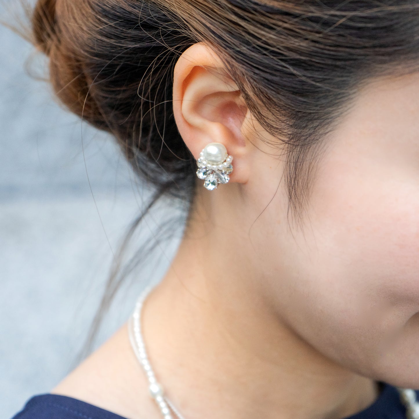Pearl Stone Motef earrings