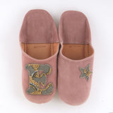 【OUTLET】モロッコ製 本革 バブーシュ｜イニシャル E