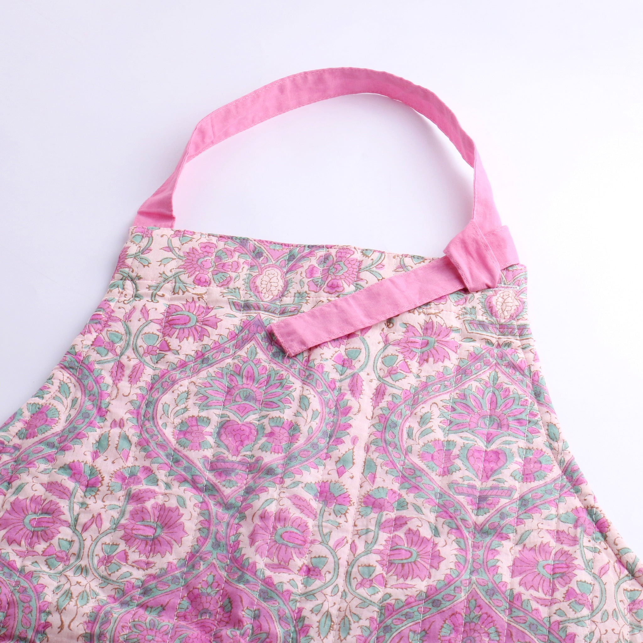 ブロックプリントキルティングエプロン