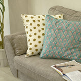 ブロックプリントクッションカバー