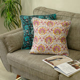 ブロックプリントクッションカバー