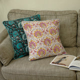 ブロックプリントクッションカバー