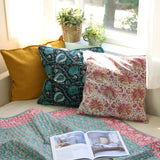 ブロックプリントクッションカバー