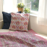 ブロックプリントクッションカバー