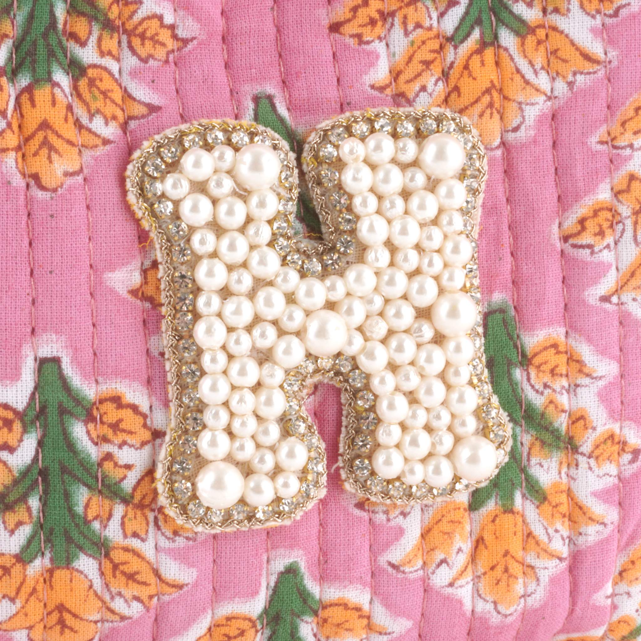 ブロックプリントポーチ｜H