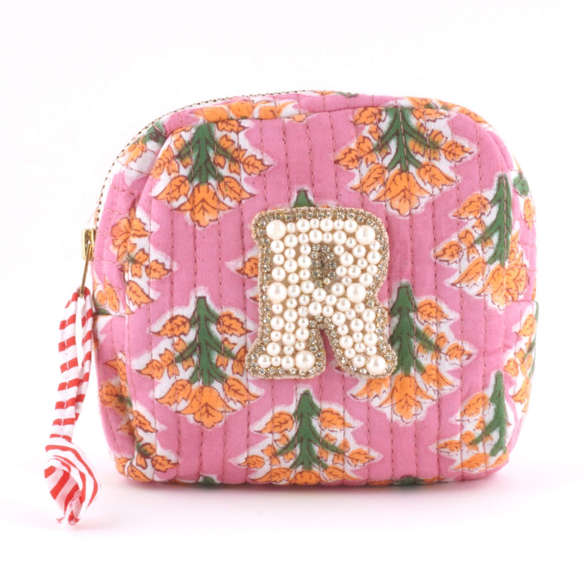 ブロックプリントポーチ｜R