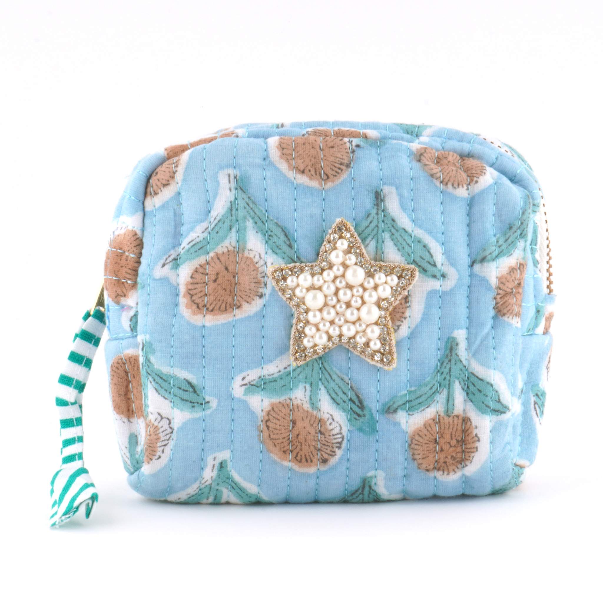 ブロックプリントポーチ｜スター