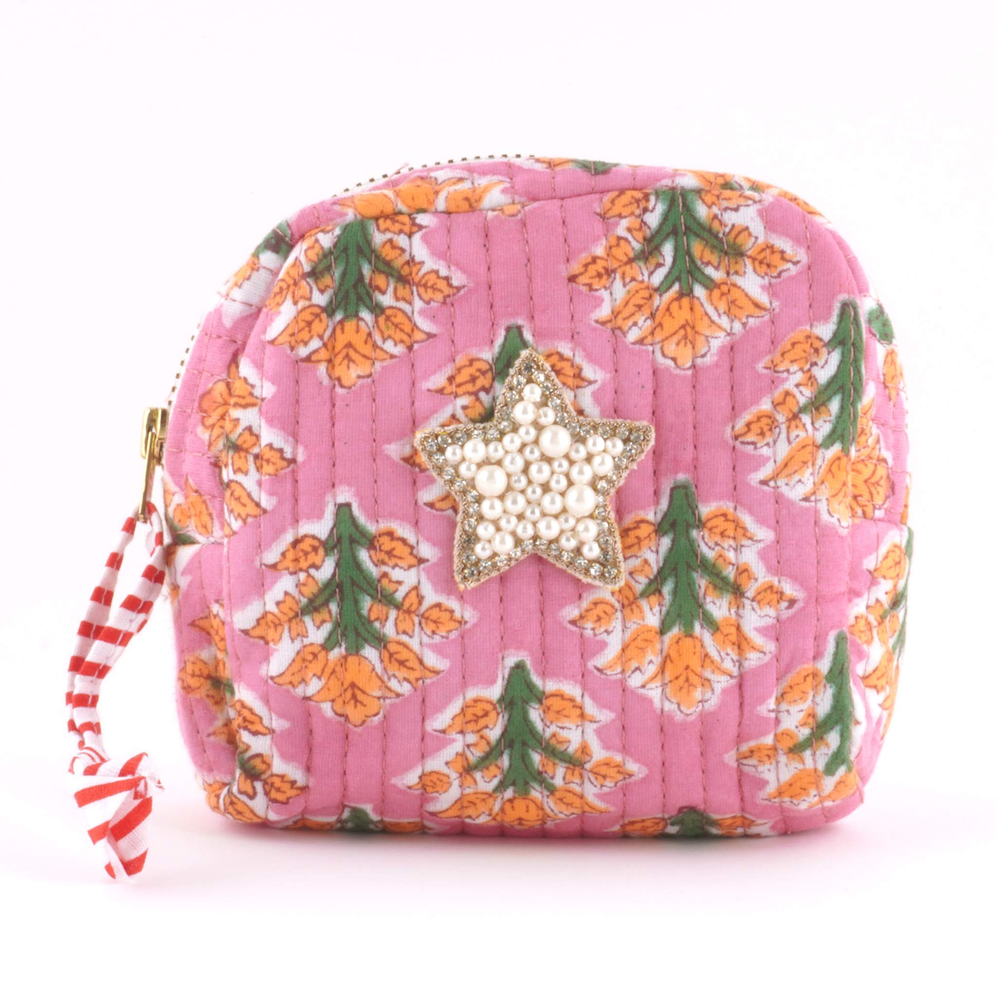 ブロックプリントポーチ｜スター