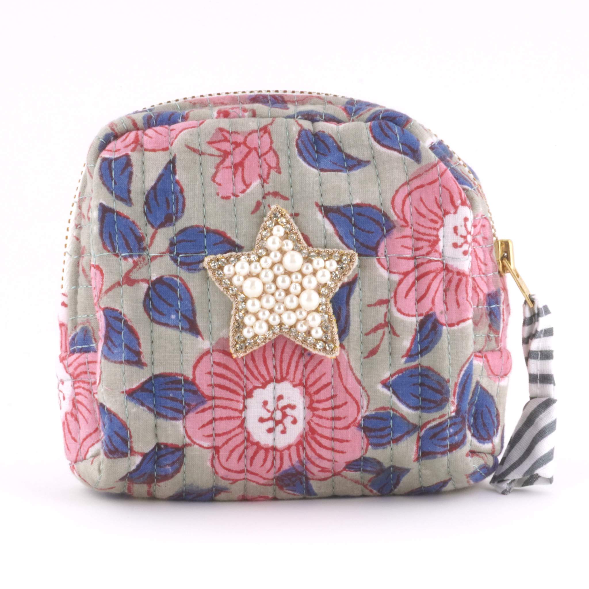 ブロックプリントポーチ｜スター