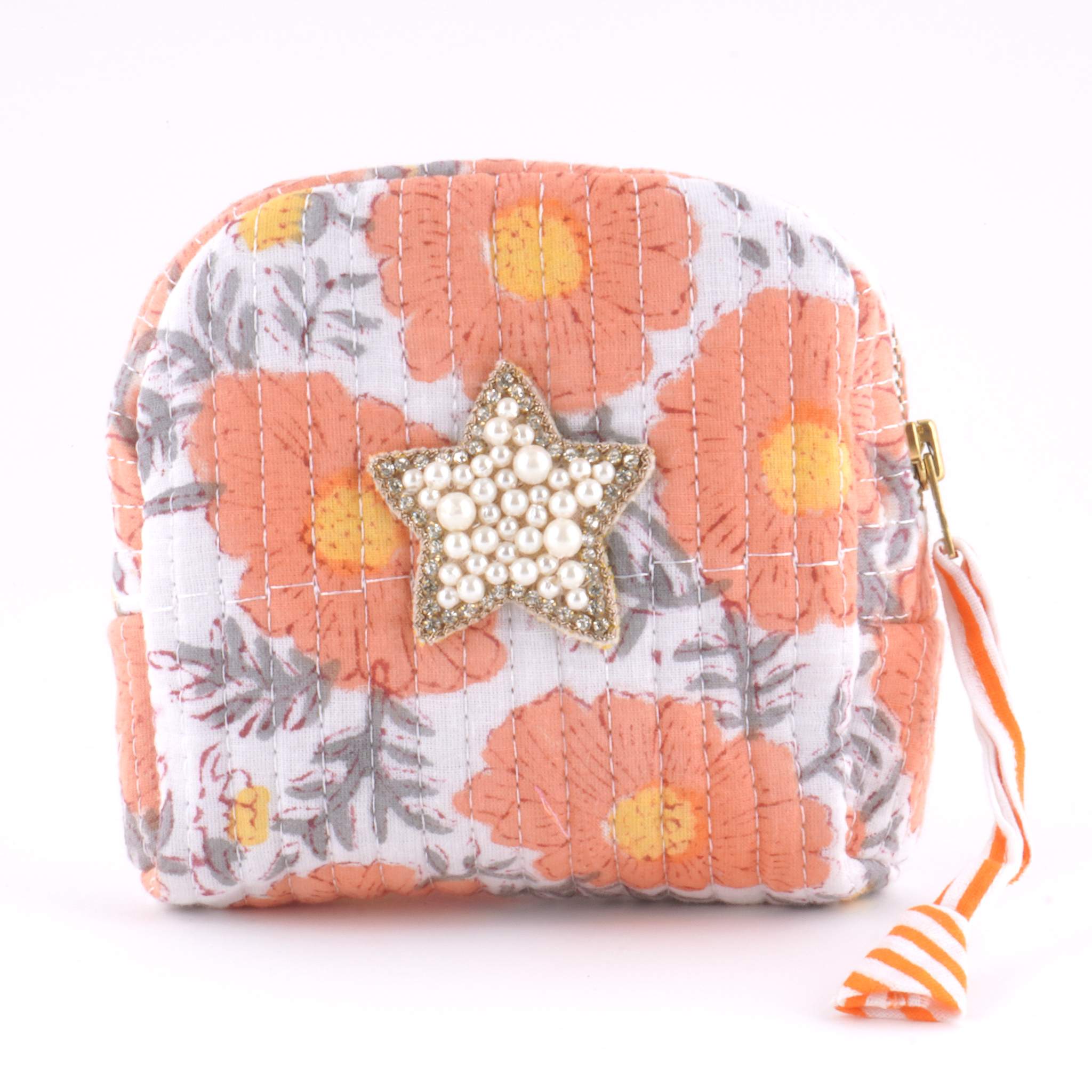 ブロックプリントポーチ｜スター