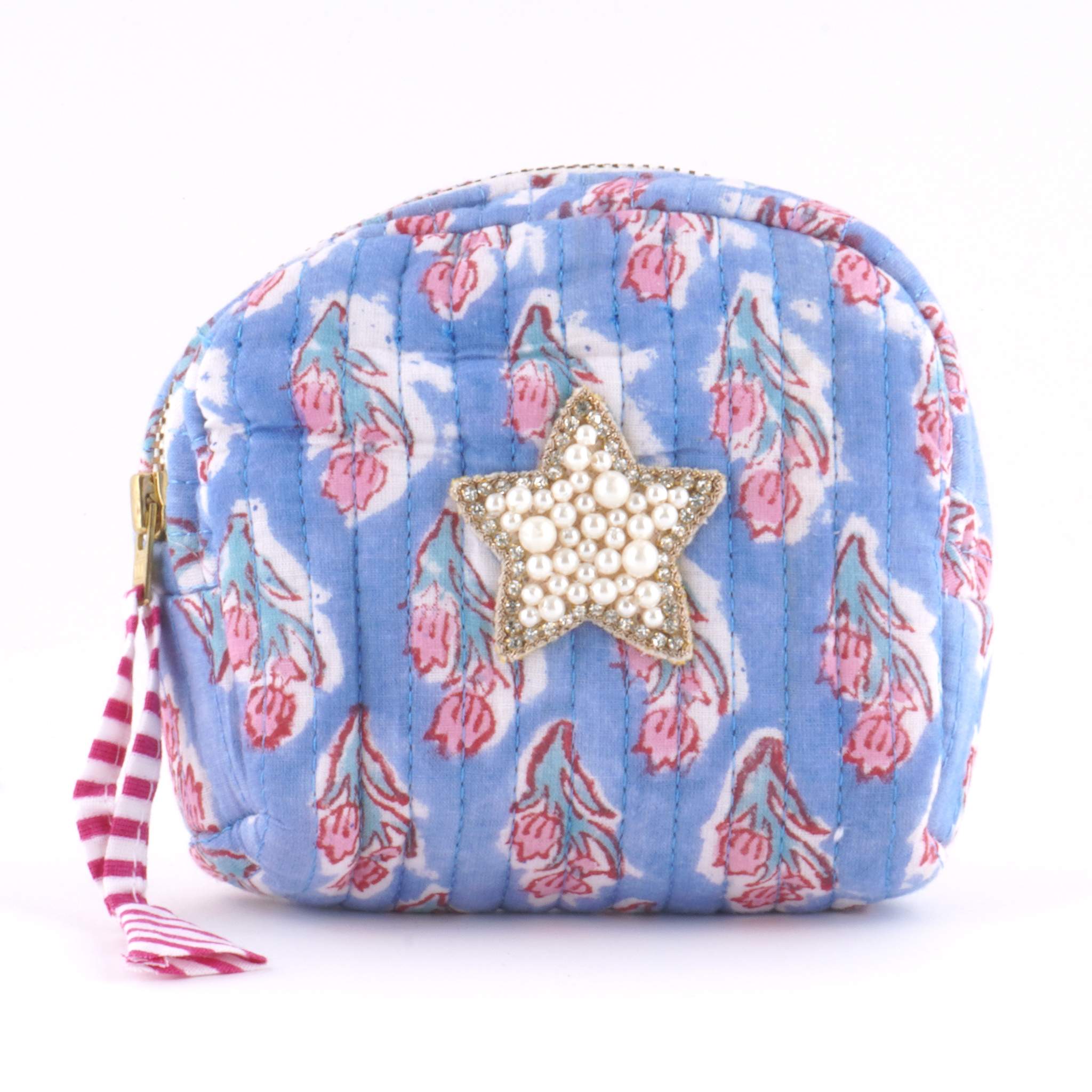 ブロックプリントポーチ｜スター