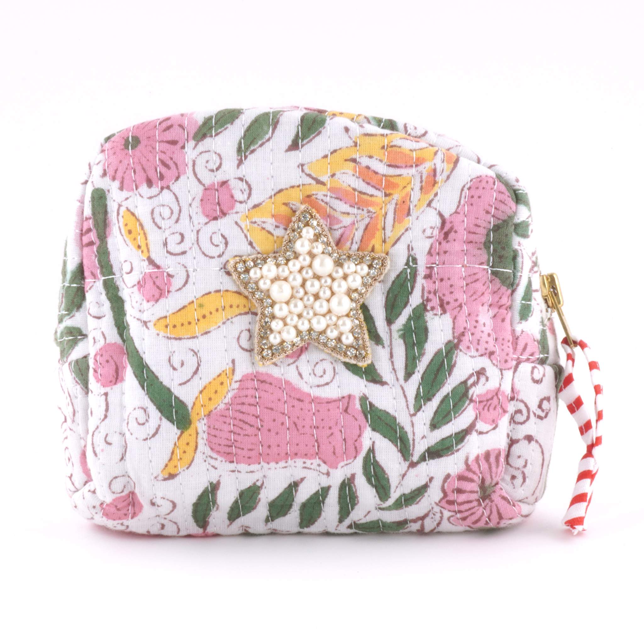 ブロックプリントポーチ｜スター