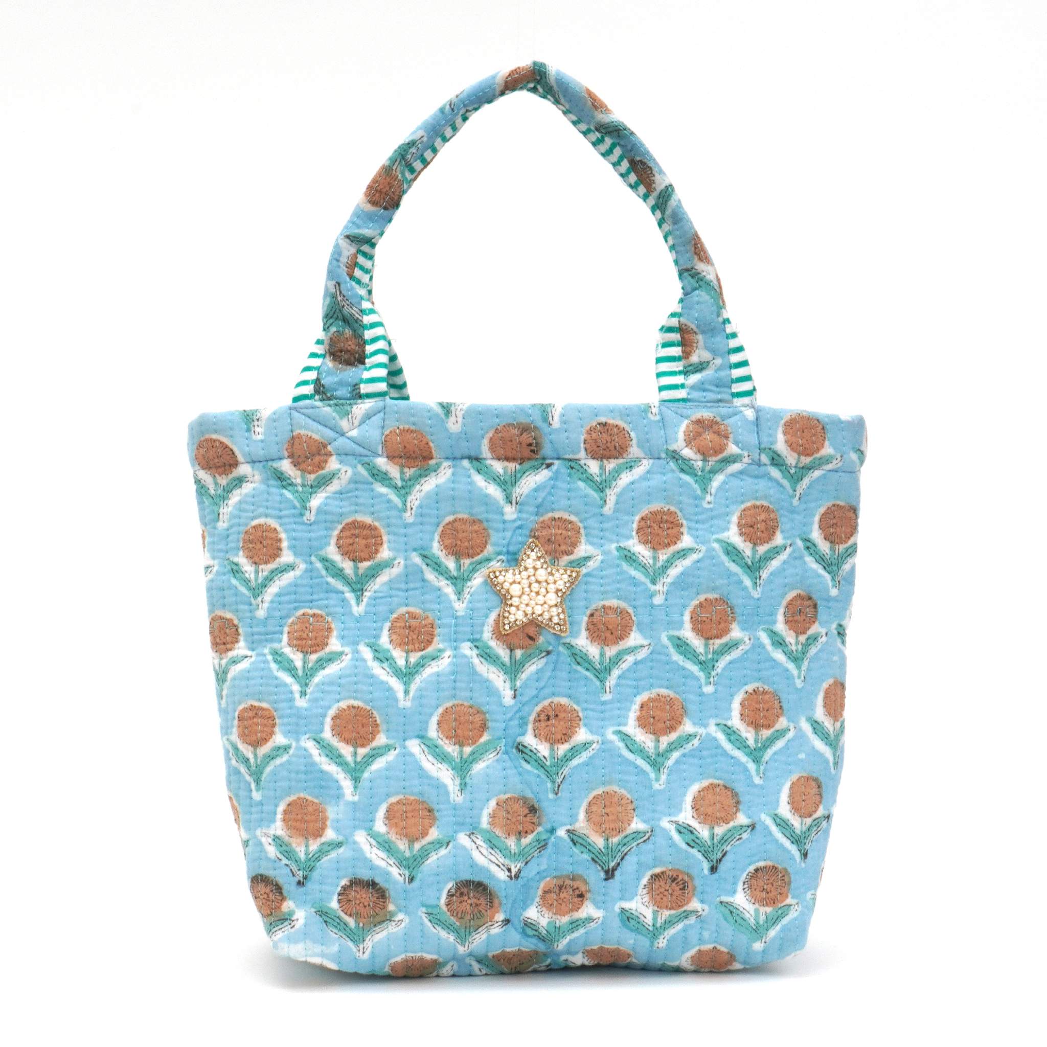 ブロックプリントバッグ｜スター