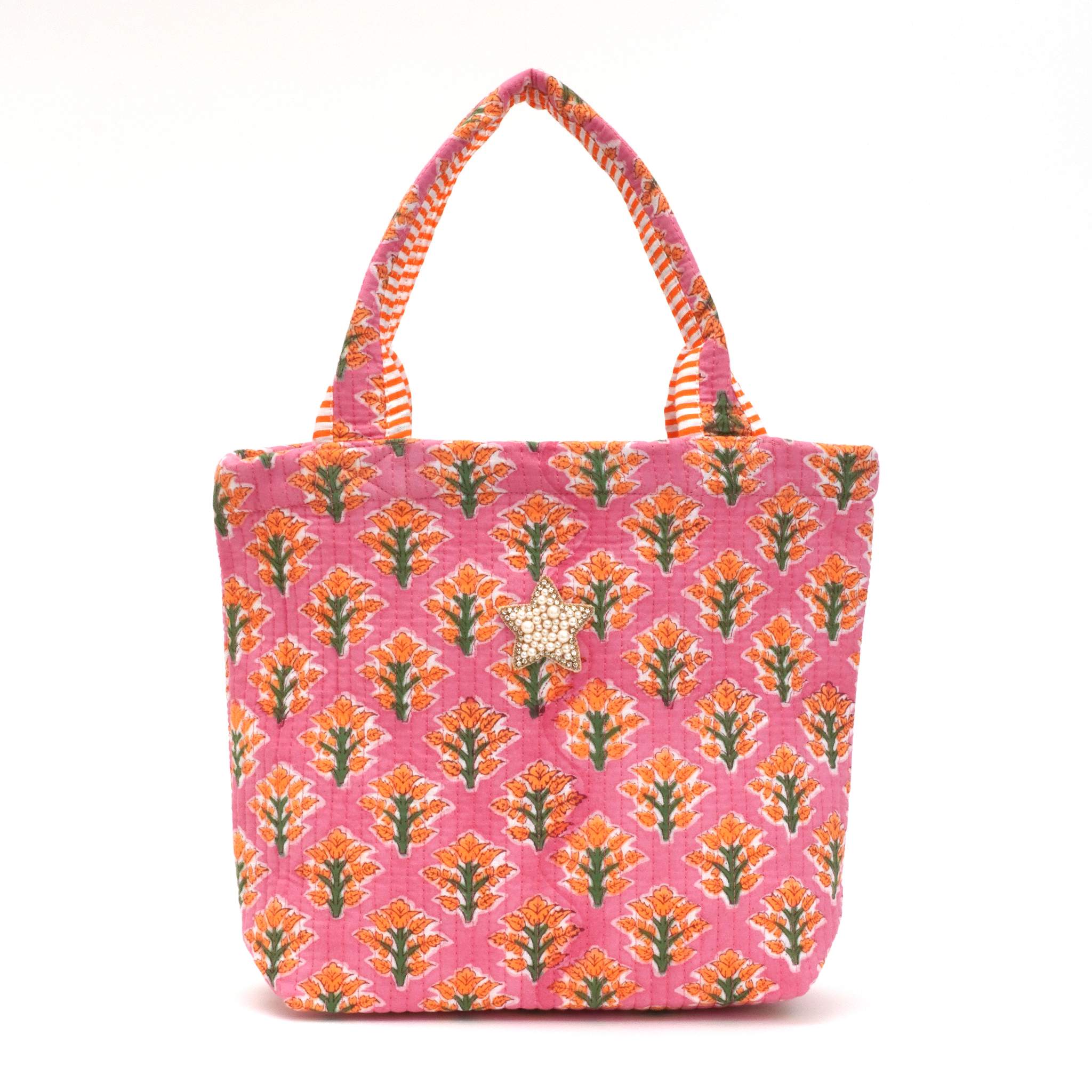 ブロックプリントバッグ｜スター