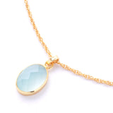 6600円 天然石ネックレス｜ブルーカルセドニー