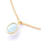 6600円 天然石ネックレス｜ブルーカルセドニー