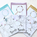 Glass beads x long tassel rubber bracelet handmade kit