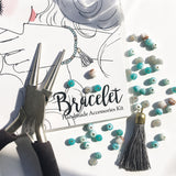 Glass beads x long tassel rubber bracelet handmade kit