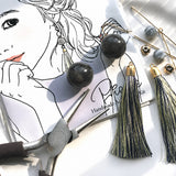 大ぶりビーズ×ロングタッセル ピアス・イヤリング 手作りキット｜大人のハンドメイドアクセサリー