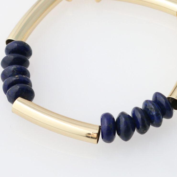 Lapis lazuli x metal motif bracelet